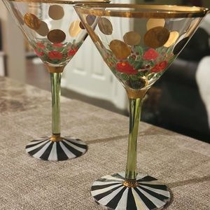 Set of Mackenzie-Childs martini glasses